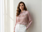 Chemise fluide à franges avec col orné de strass décoratives